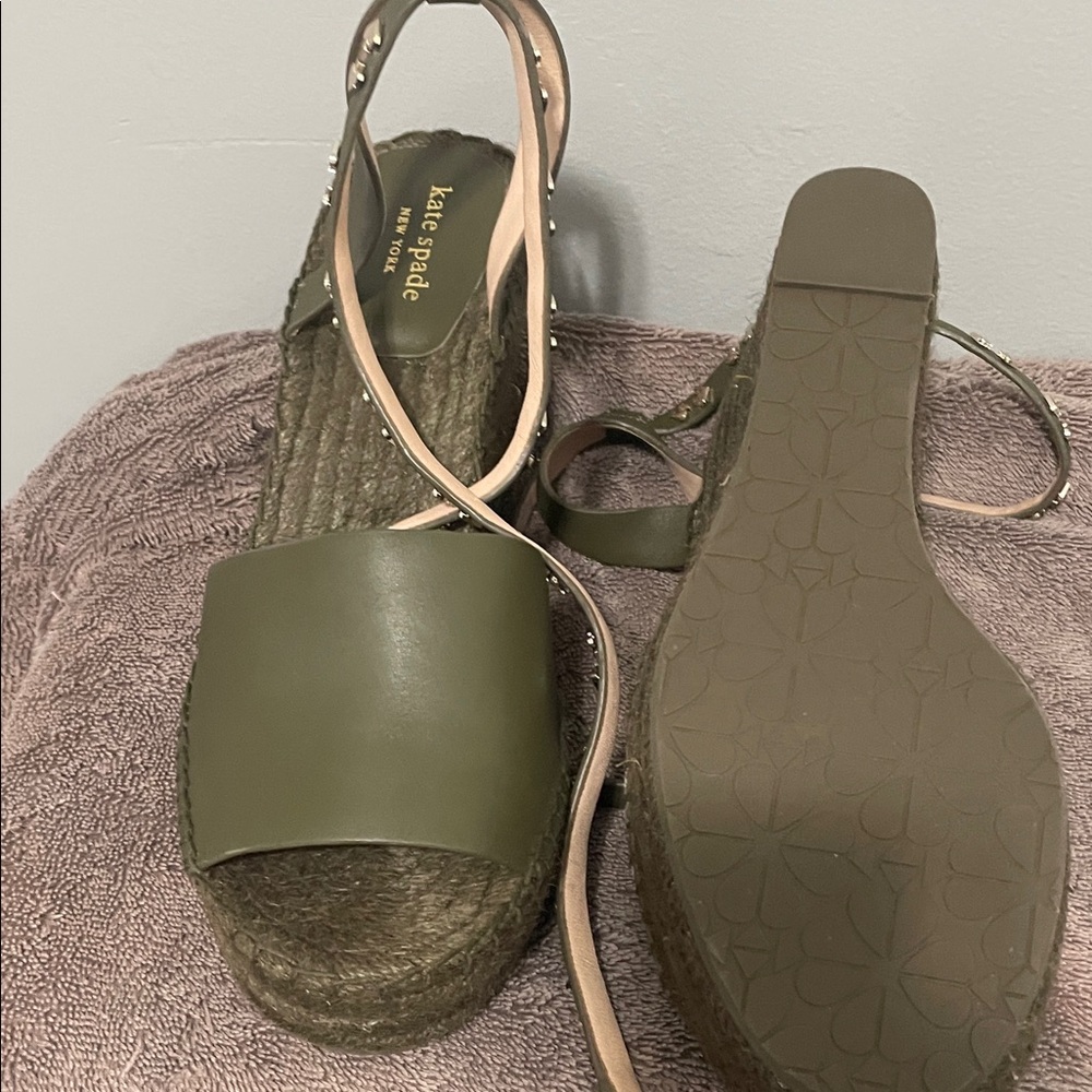 Kate Spade Green Espadrille Espadrilles with Studded Ankle Strap - Picture 5 of 5